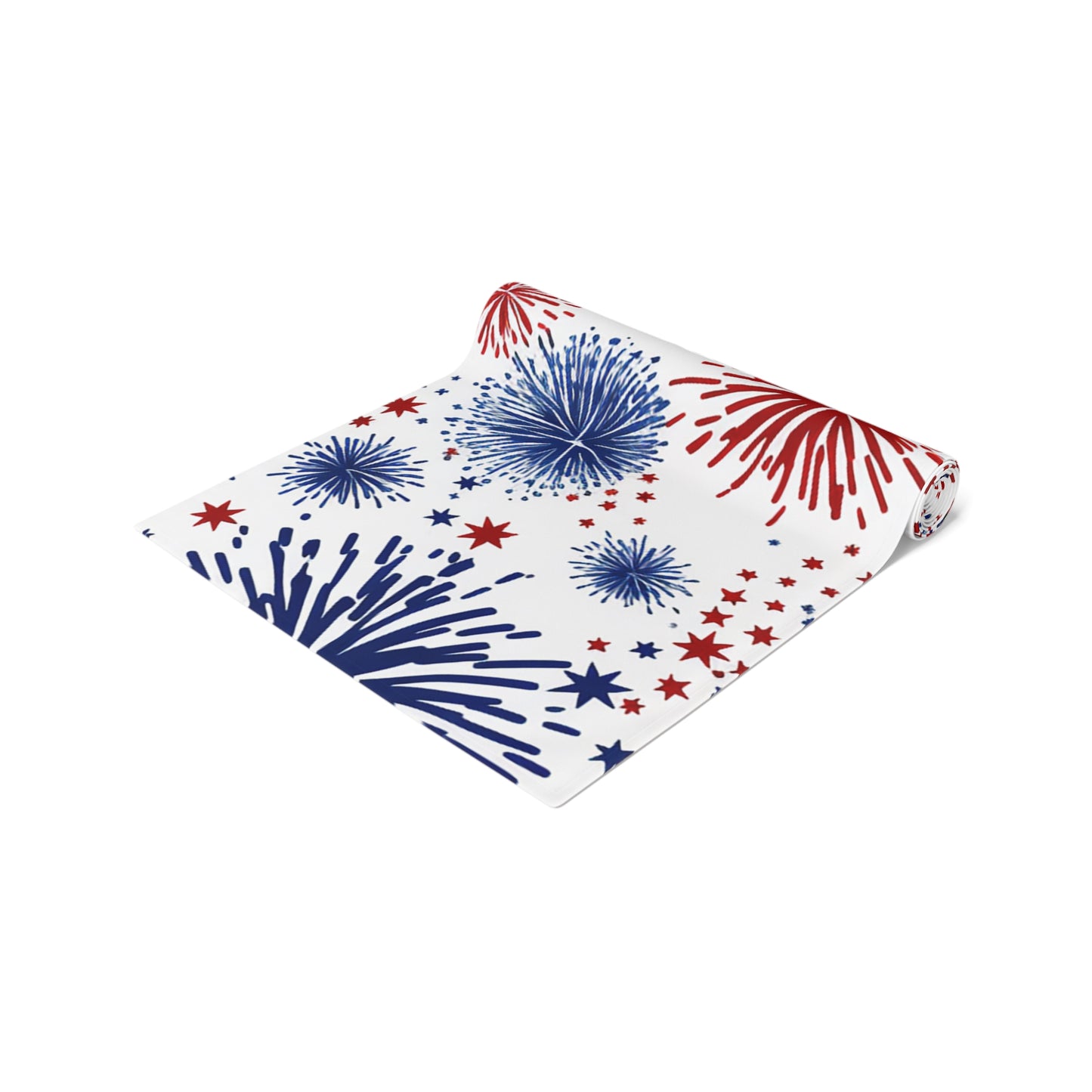 Patriotic Fireworks Table Runner — Red, White & Blue Festival Decor