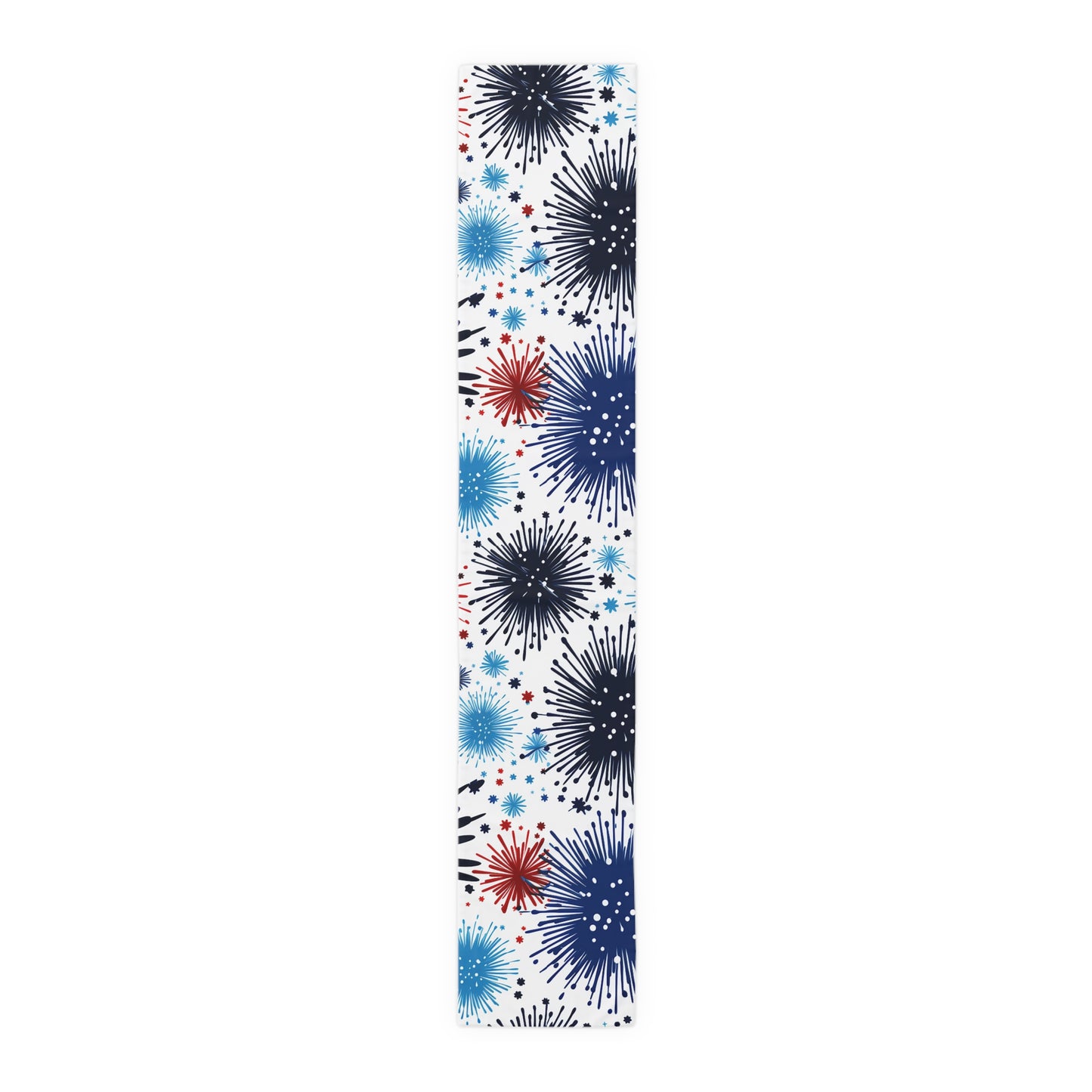 Firework Floral Table Runner — Navy & Copper Cotton-Blend Dining Decor