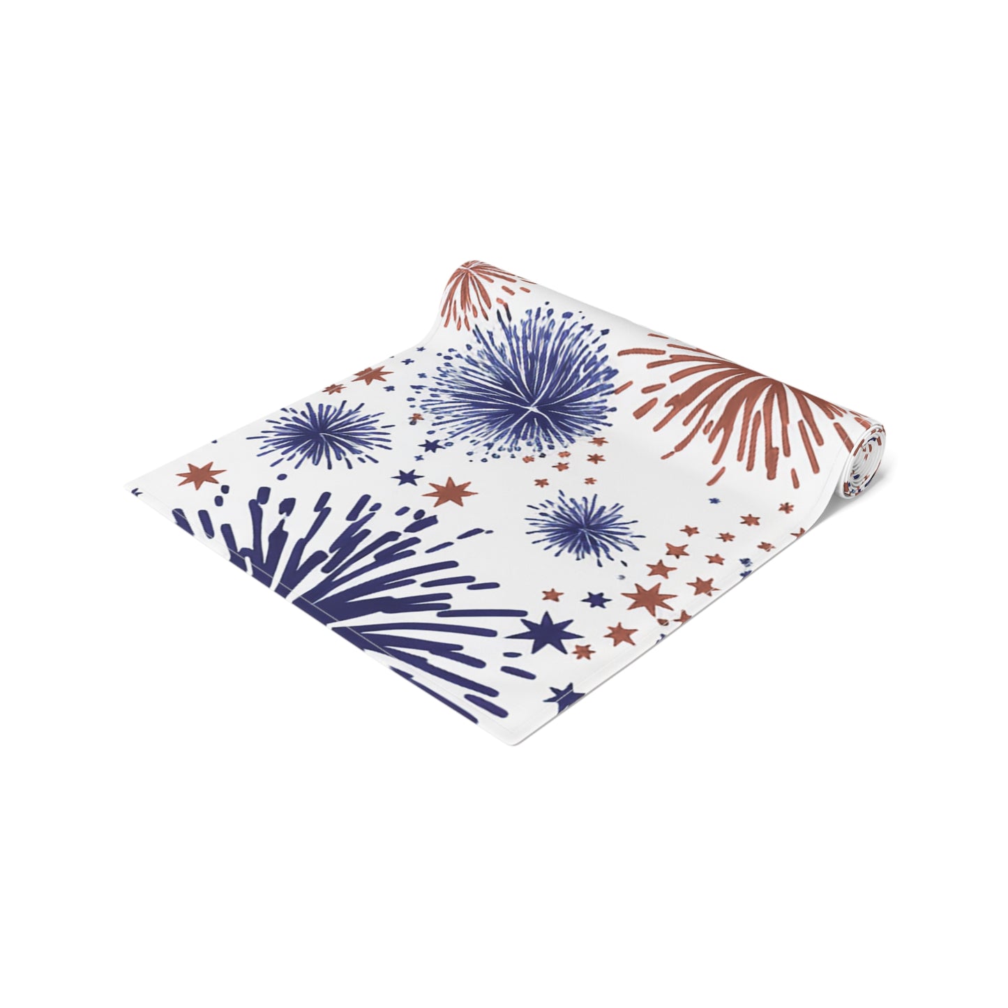 Patriotic Fireworks Table Runner — Red, White & Blue Festival Decor