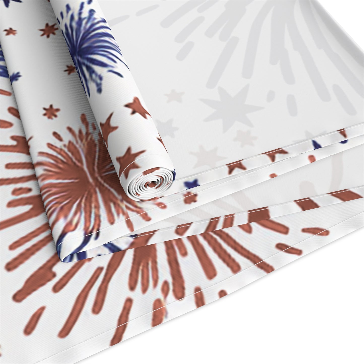 Patriotic Fireworks Table Runner — Red, White & Blue Festival Decor