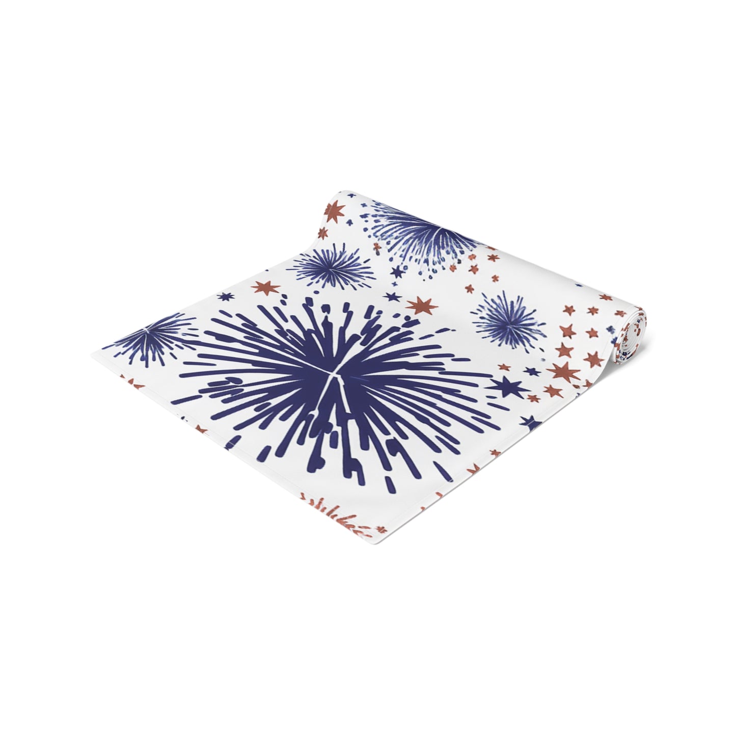 Patriotic Fireworks Table Runner — Red, White & Blue Festival Decor