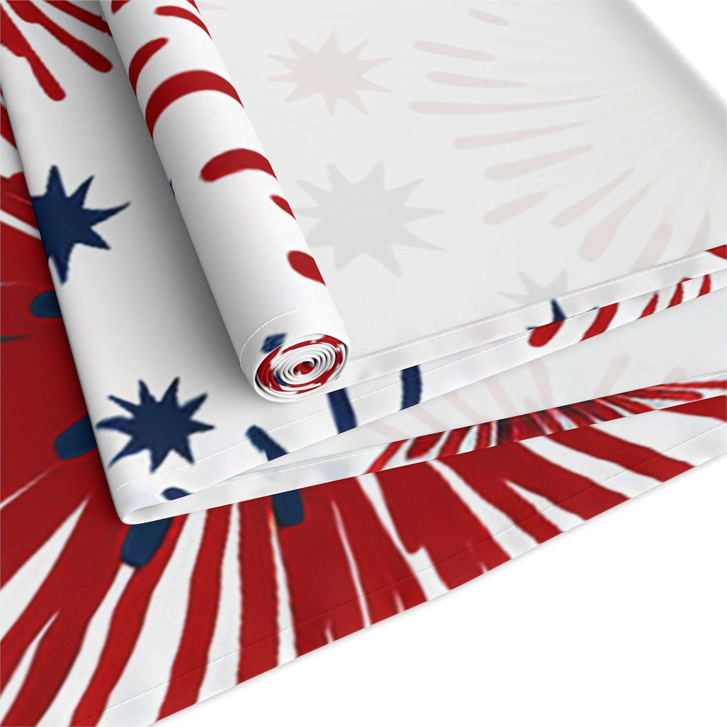 Firework Floral Table Runner – Navy & Terracotta Cotton-Poly Accent for Seasonal & Holiday Tables