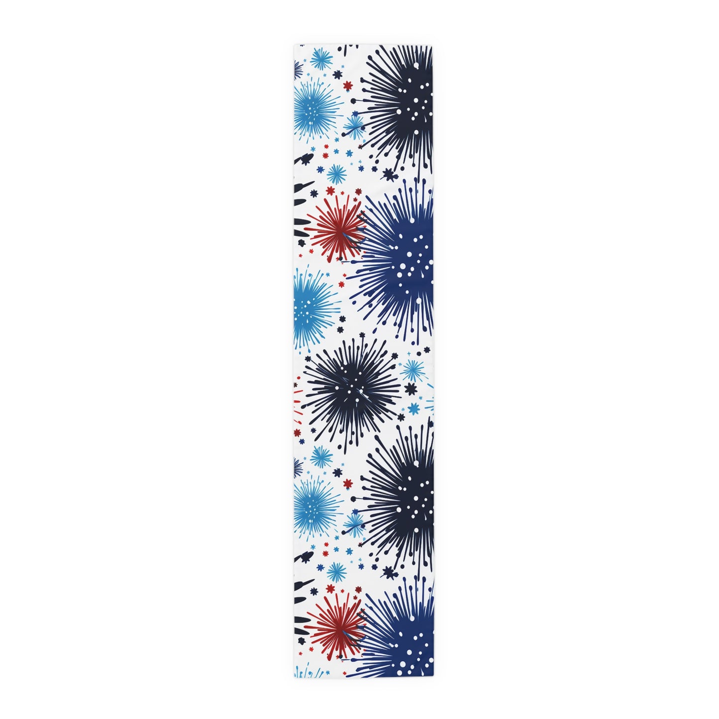 Firework Floral Table Runner — Navy & Copper Cotton-Blend Dining Decor