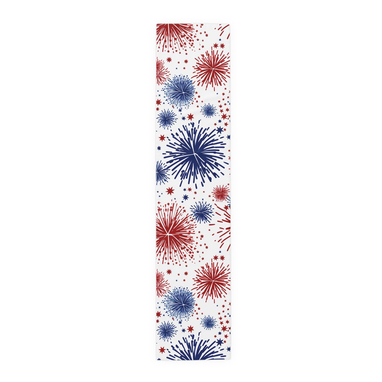 Patriotic Fireworks Table Runner — Red, White & Blue Festival Decor